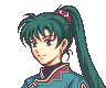 An approximation of Lyn's portrait from The Blazing Blade as it appears on GBA hardware.