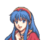 An approximation of Lilina's portrait from The Binding Blade as it appears on GBA hardware.