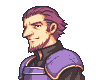 An approximation of Damian's portrait from The Blazing Blade as it appears on GBA hardware.