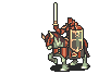 Forde attacking with a sword as a Great Knight in The Sacred Stones.
