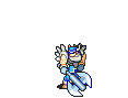 Ross performing a critical hit with an axe as a Warrior in The Sacred Stones.