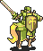 Erik's battle sprite palette using a sword as an enemy paladin in The Binding Blade.