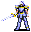 Battle sprite of the male promoted Knight from Mystery of the Emblem.