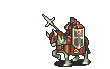 Forde attacking with a lance as a Great Knight in The Sacred Stones.