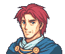 An approximation of Eliwood's portrait from The Binding Blade as it appears on GBA hardware.