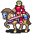 Erik's battle sprite palette using a sword as a playable cavalier in The Blazing Blade.