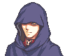 An approximation of Ephidel's hooded portrait from The Blazing Blade as it appears on GBA hardware.