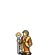 Moulder performing a critical hit with light magic as a Bishop in The Sacred Stones.