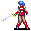 Battle sprite of the female Knight from Mystery of the Emblem.