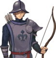 The generic Archer portrait with allied colors in Echoes: Shadows of Valentia.