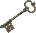 Artwork of a key from the Fire Emblem Trading Card Game. It is attributed as a "Gate Key", a function a Door Key can use; it is also attributed to Genealogy of the Holy War, one of few games in the series the Door Key does not appear in.