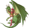 Jill, a Wyvern Rider, with her wyvern in Path of Radiance.