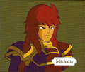 Artwork of Michalis from Shadow Dragon & the Blade of Light.