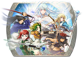 The "New Heroes: Blazing Shadows" banner image.
