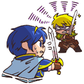 Marth in an artwork of Astram: Midia's Hero from Heroes.