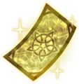 The golden version of the First Summon Ticket, the version primarily associated with log-in bonuses