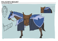 Concept artwork of the Paladin's horse from Echoes: Shadows of Valentia.