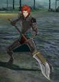 Sylvain wielding a Lance of Zoltan in Three Houses.
