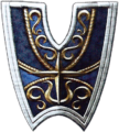 Concept art of the Rion Shield from Echoes: Shadows of Valentia.