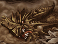 CG image of Medeus's corpse in Shadow Dragon.
