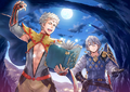 Official artwork for a support conversation between Odin and Laslow from Fates.