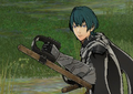 Byleth wielding Training Gauntlets in Three Houses.