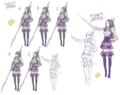 Concept artwork of Sumia, showing alternate hairstyles, from Awakening.