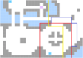 Entering the red area will trigger the ballista reinforcement. Crossing the yellow line will trigger Acheron's reinforcements. Entering the blue or red area or crossing the yellow line will trigger the reinforcements from the fortress.