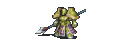 Vigarde attacking with a lance as a General in The Sacred Stones.