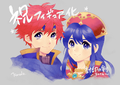 Celebratory artwork done for Roy and Lilina's statuettes.