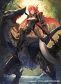 Artwork of Cherche and her wyvern from Fire Emblem Cipher.