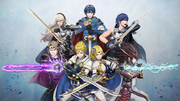 Box artwork featuring Rowan, Lianna, Marth, Chrom, Corrin, Xander and Ryoma.