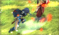 Lucina wielding the Parallel Falchion in Awakening.