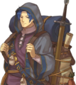 Portrait of a blue peddler in Echoes: Shadows of Valentia.