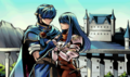 CG image of Marth and Caeda in New Mystery of the Emblem.