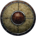 Concept artwork of the Leather Shield from Echoes: Shadows of Valentia.
