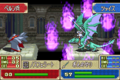 An enemy Druid attacking Zeiss with Fenrir in The Binding Blade.