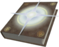 Artwork of an Aura tome (Mystery of the Emblem version) from the Fire Emblem Trading Card Game.