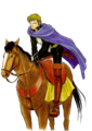 Glade, a Duke Knight, riding his horse in Thracia 776.