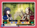 The combat forecast between Chrom and Victor.