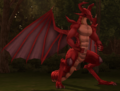 Screenshot of a shifted Red dragon from Path of Radiance.