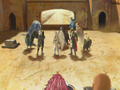 A gathering of laguz in a Path of Radiance cutscene.