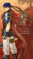 Image of a Heroes calendar's July 2017 page, featuring the Radiant Dawn version of Ike.