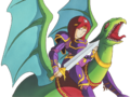 Artwork of Minerva with her wyvern from Shadow Dragon and the Blade of Light.