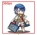Alfonse's mockup of a blue tome in his hand.