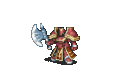 Tirado performing a critical hit with an axe as a General in The Sacred Stones.