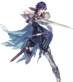 Chrom wielding the Ylissean Falchion in Heroes.