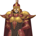 The generic male Gold Knight portrait in Echoes: Shadows of Valentia.
