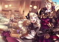 Official artwork for a support conversation between Elise and Xander from Fates.