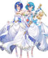 Artwork of Catria: Azure Wing Pair, a Harmonic Hero of which Thea is a part, from Heroes.